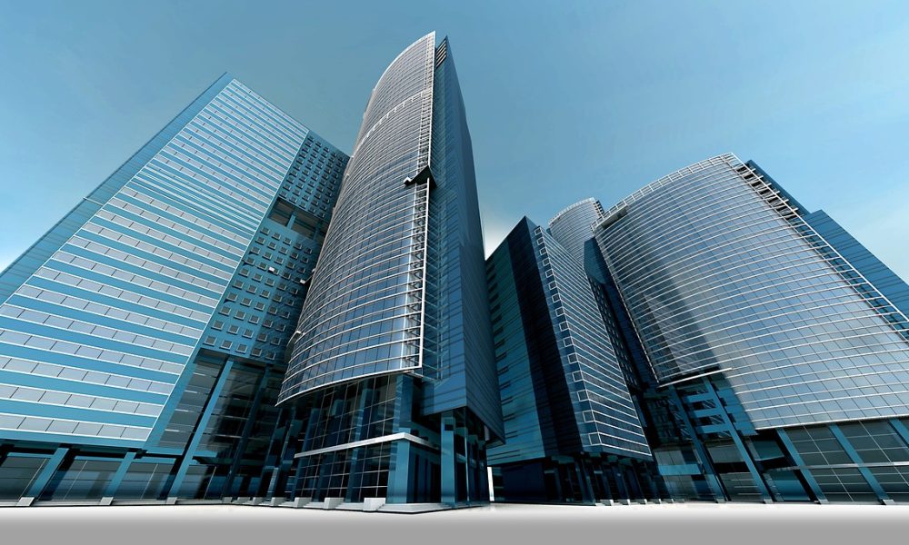 skyline, skyscraper, skyscrapers, building, architecture, city, high, urban planning, towers, 3d, rendering, banks, building, building, building, building, building